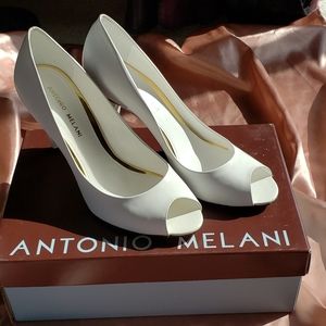 Antonio Melani White Patent pump
